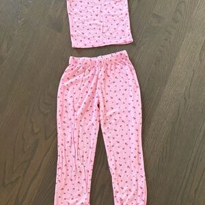 Adorable Pink Star Pattern Kids Pajama Set